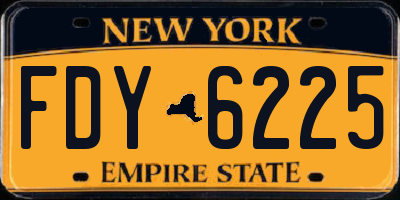 NY license plate FDY6225