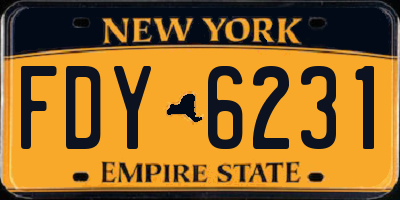 NY license plate FDY6231