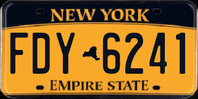 NY license plate FDY6241