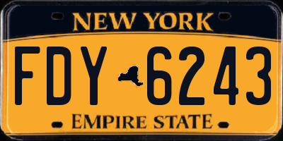 NY license plate FDY6243