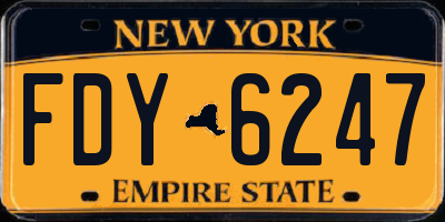 NY license plate FDY6247