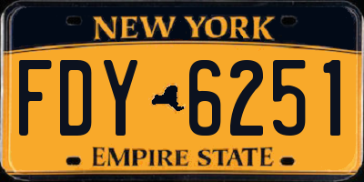 NY license plate FDY6251