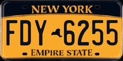 NY license plate FDY6255