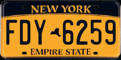 NY license plate FDY6259