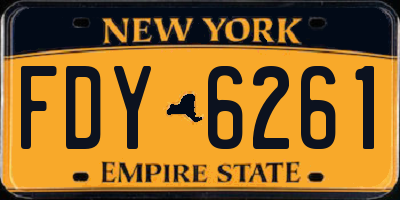 NY license plate FDY6261