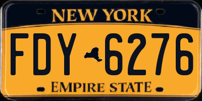 NY license plate FDY6276