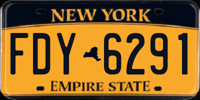 NY license plate FDY6291