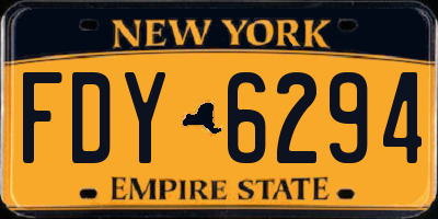 NY license plate FDY6294