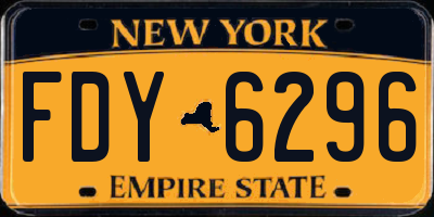NY license plate FDY6296