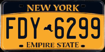 NY license plate FDY6299
