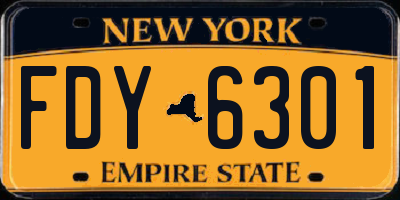 NY license plate FDY6301