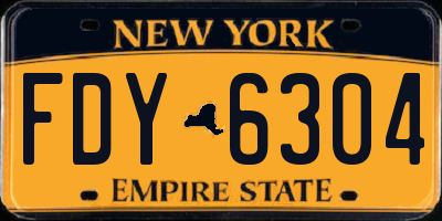 NY license plate FDY6304