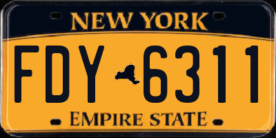 NY license plate FDY6311