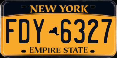 NY license plate FDY6327