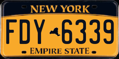 NY license plate FDY6339