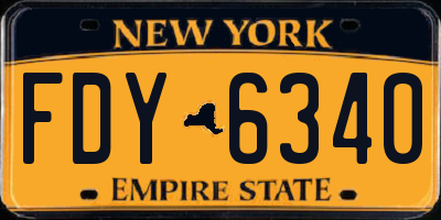 NY license plate FDY6340