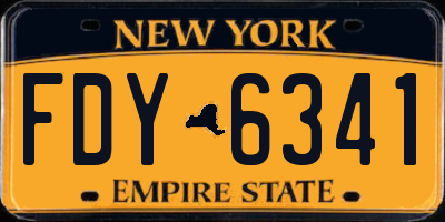 NY license plate FDY6341