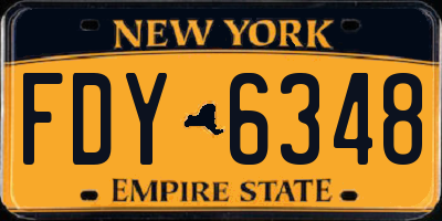 NY license plate FDY6348