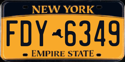NY license plate FDY6349