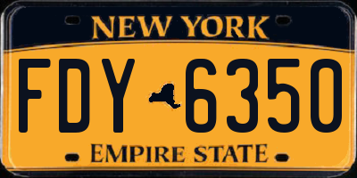 NY license plate FDY6350