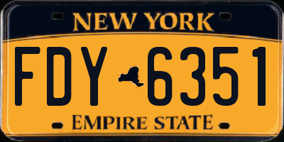 NY license plate FDY6351
