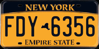 NY license plate FDY6356
