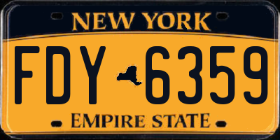 NY license plate FDY6359