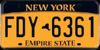 NY license plate FDY6361