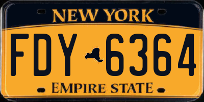 NY license plate FDY6364