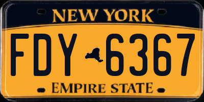 NY license plate FDY6367