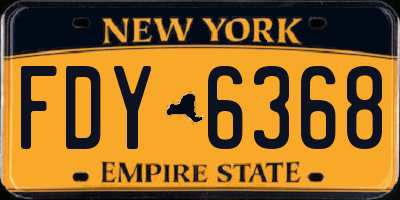 NY license plate FDY6368