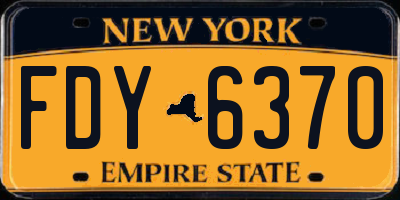 NY license plate FDY6370