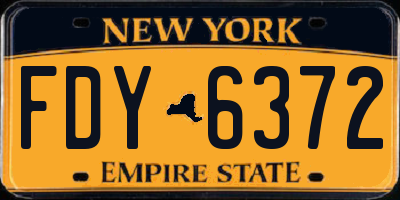 NY license plate FDY6372