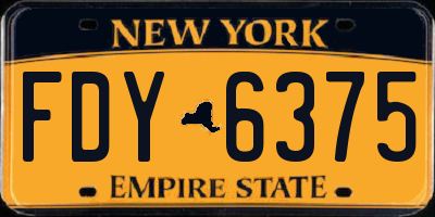 NY license plate FDY6375