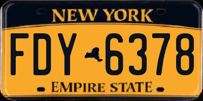 NY license plate FDY6378