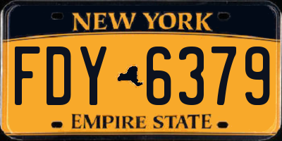 NY license plate FDY6379