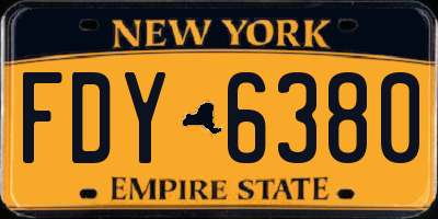 NY license plate FDY6380