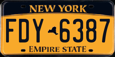 NY license plate FDY6387