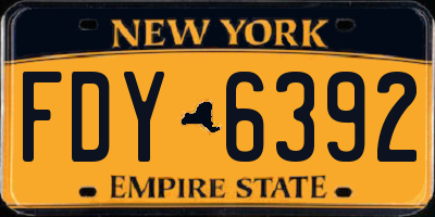 NY license plate FDY6392