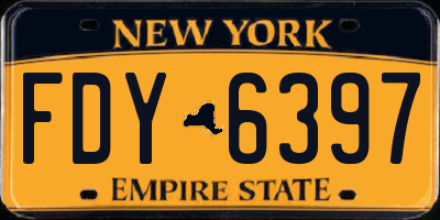 NY license plate FDY6397
