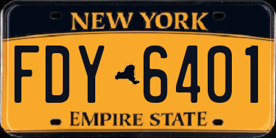 NY license plate FDY6401