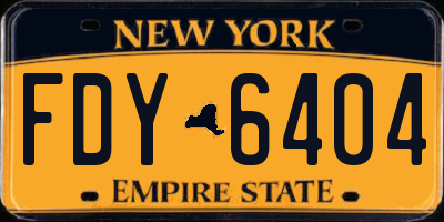 NY license plate FDY6404