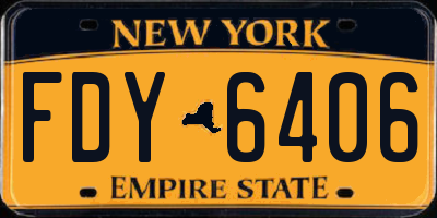 NY license plate FDY6406