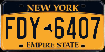 NY license plate FDY6407