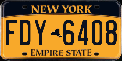 NY license plate FDY6408