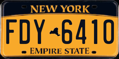 NY license plate FDY6410