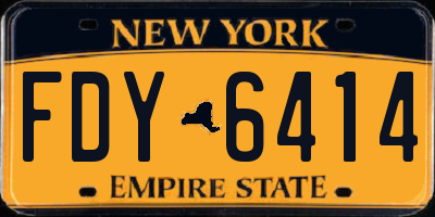 NY license plate FDY6414
