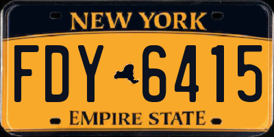 NY license plate FDY6415
