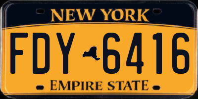 NY license plate FDY6416