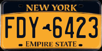 NY license plate FDY6423